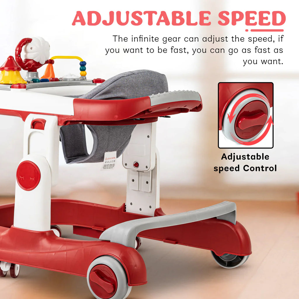 Astro Walker With 3 Adjustable Height and Musical Toy (RED)