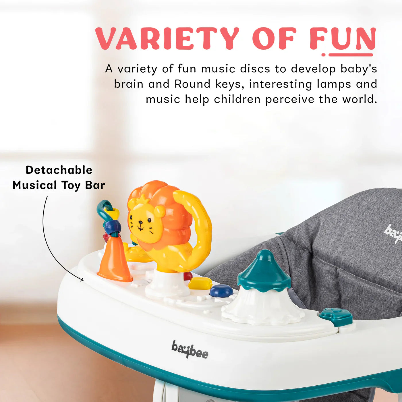 Astro Walker With 3 Adjustable Height and Musical Toy (GREEN)