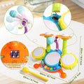 Drum Set for Toddlers with 2 Drum Sticks and Microphone