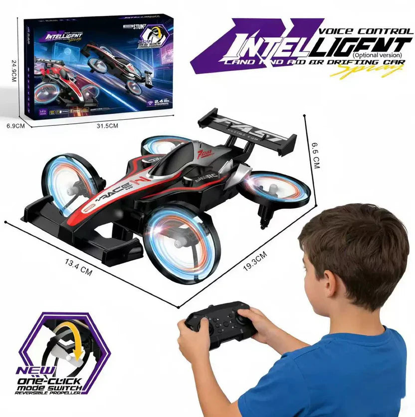 2-in-1 Flying Car Drone 1:20 RC Voice Control with Quadcopter Drift