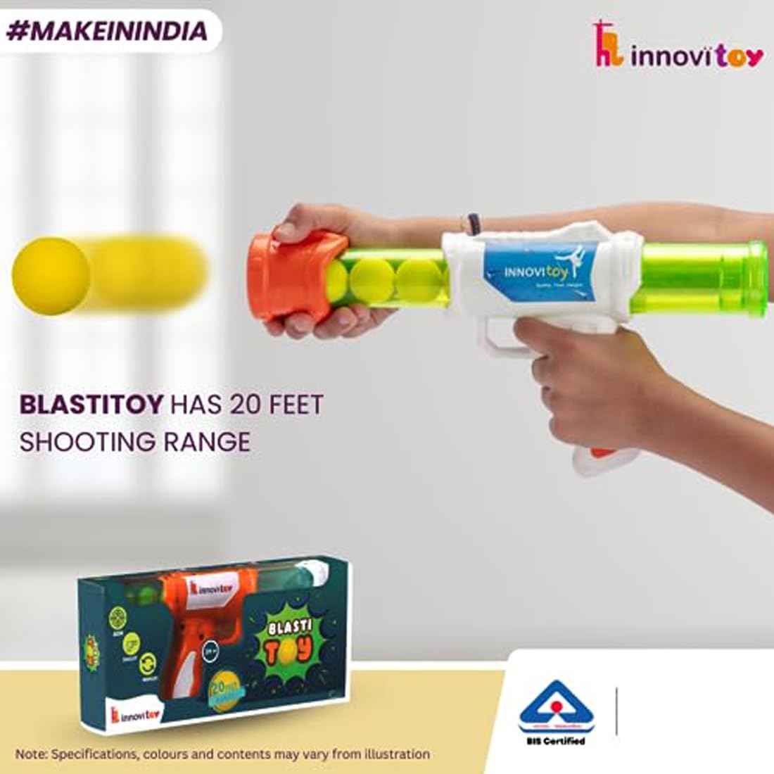 Innovitoy Blasti Toy Gun with Six Blaster Balls for Kids