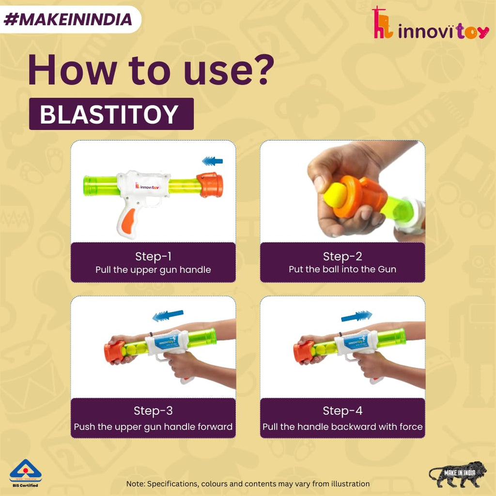Innovitoy Blasti Toy Gun with Six Blaster Balls for Kids