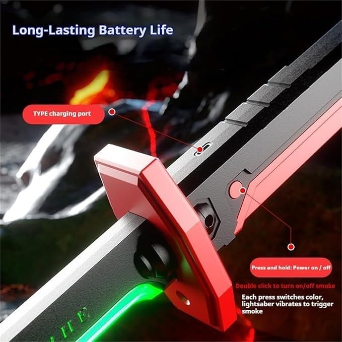 Kids Multi-Color Battle Laser Sword With Smoke