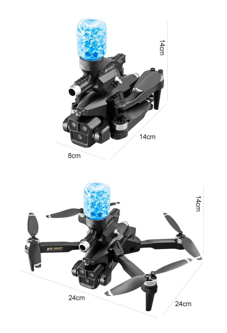 K11 Max Aerial Photography Drone with Water Bomb Launcher | 4K Triple HD Cameras | Brushless Motor | Optical Flow Positioning | Gesture Control | Real-Time HD Transmission