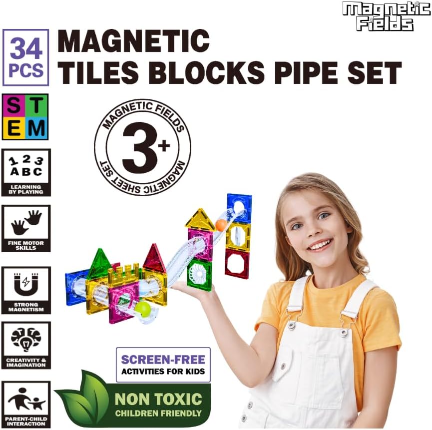 Magnetic Marble Run ball building blocks (45 pcs)