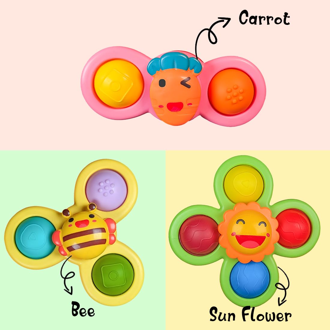 3 PCS Suction Cup Spinner Toy