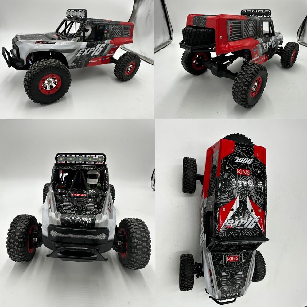 WLtoys 124006 RC Car, 1:12 Scale Remote Control Car, 4WD 40KM/H High Speed RC Truck, 2.4GHz Off-Road RC Crawler RTR with LED Lig