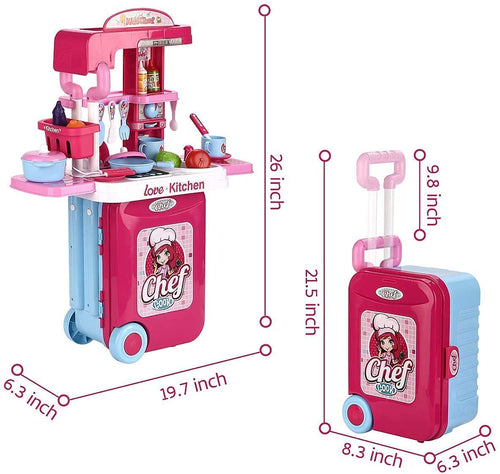 2 in 1 Pretend Play Kitchen Set for Kids Girls