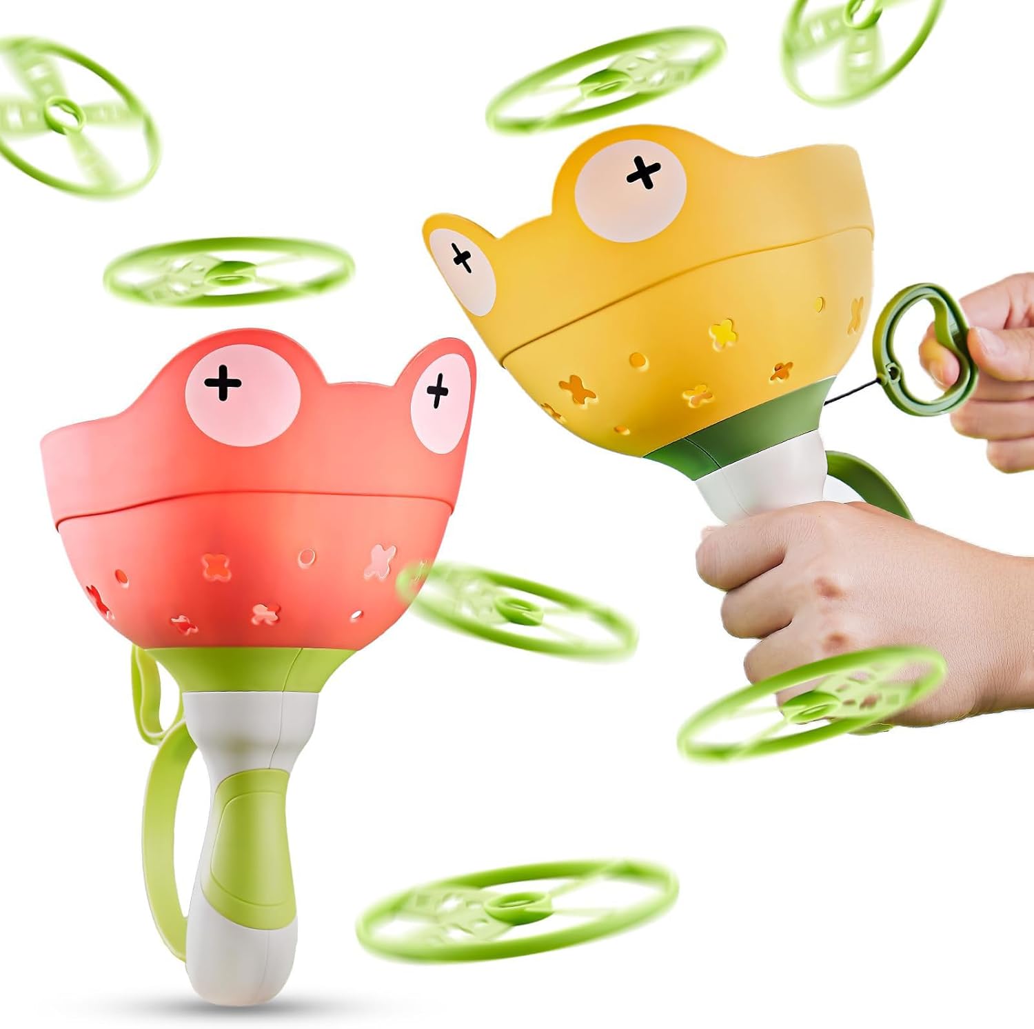 2 Pack Fly Catcher Toys with 28 Flying Discs
