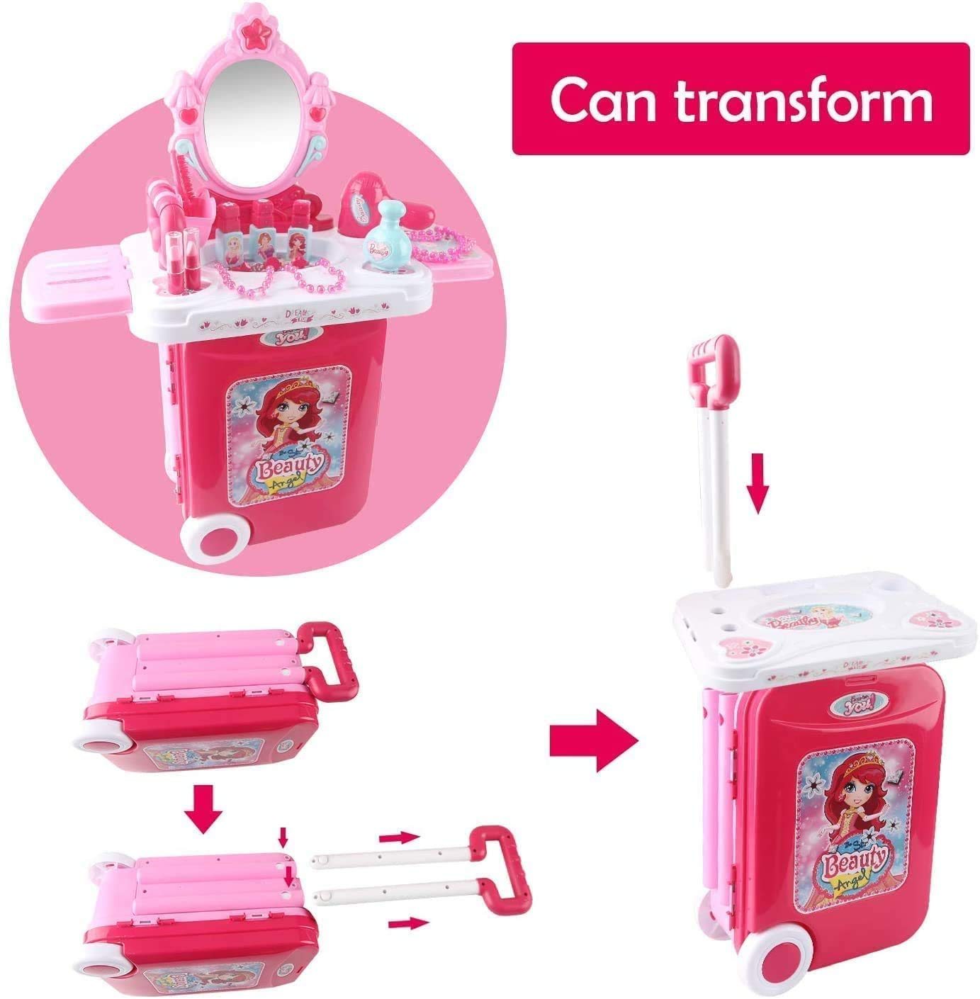 3 In 1 Beauty Set With Suitcase For Girls
