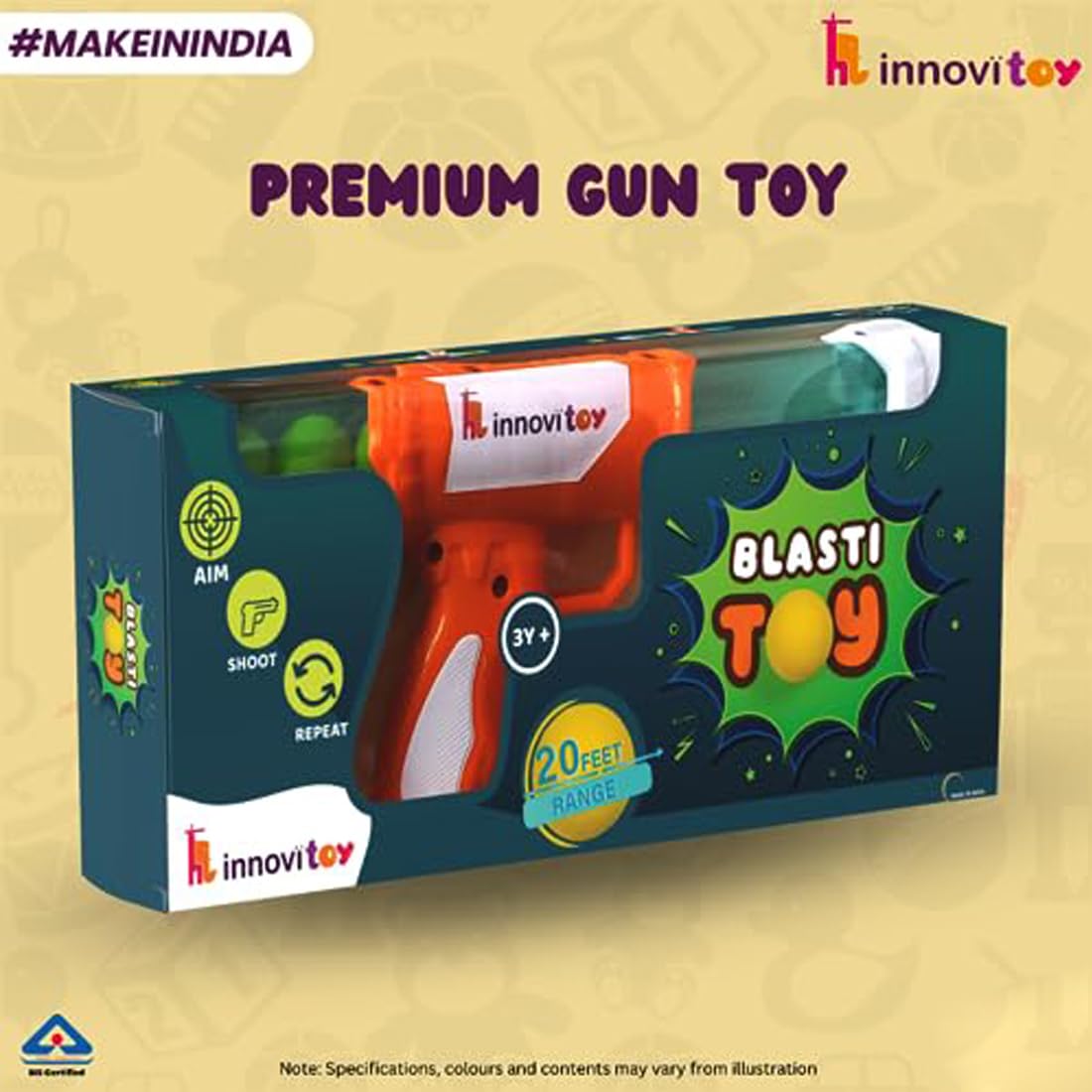 Innovitoy Blasti Toy Gun with Six Blaster Balls for Kids