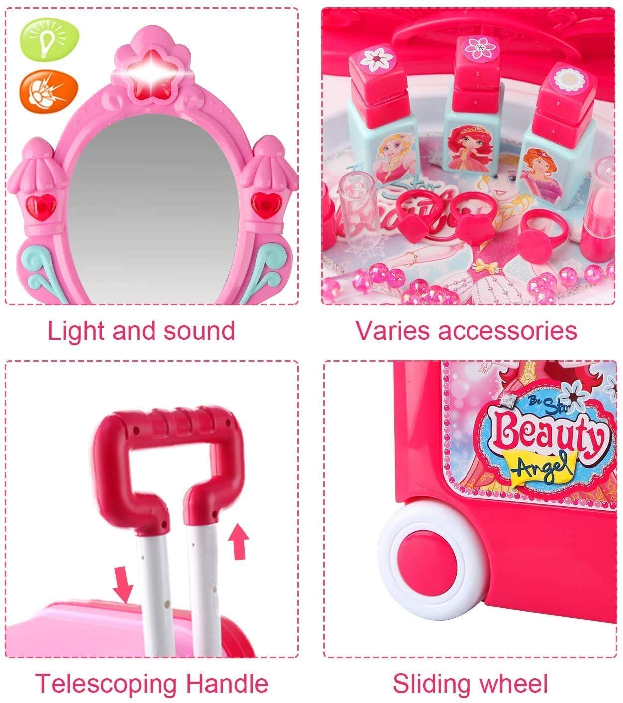 3 In 1 Beauty Set With Suitcase For Girls
