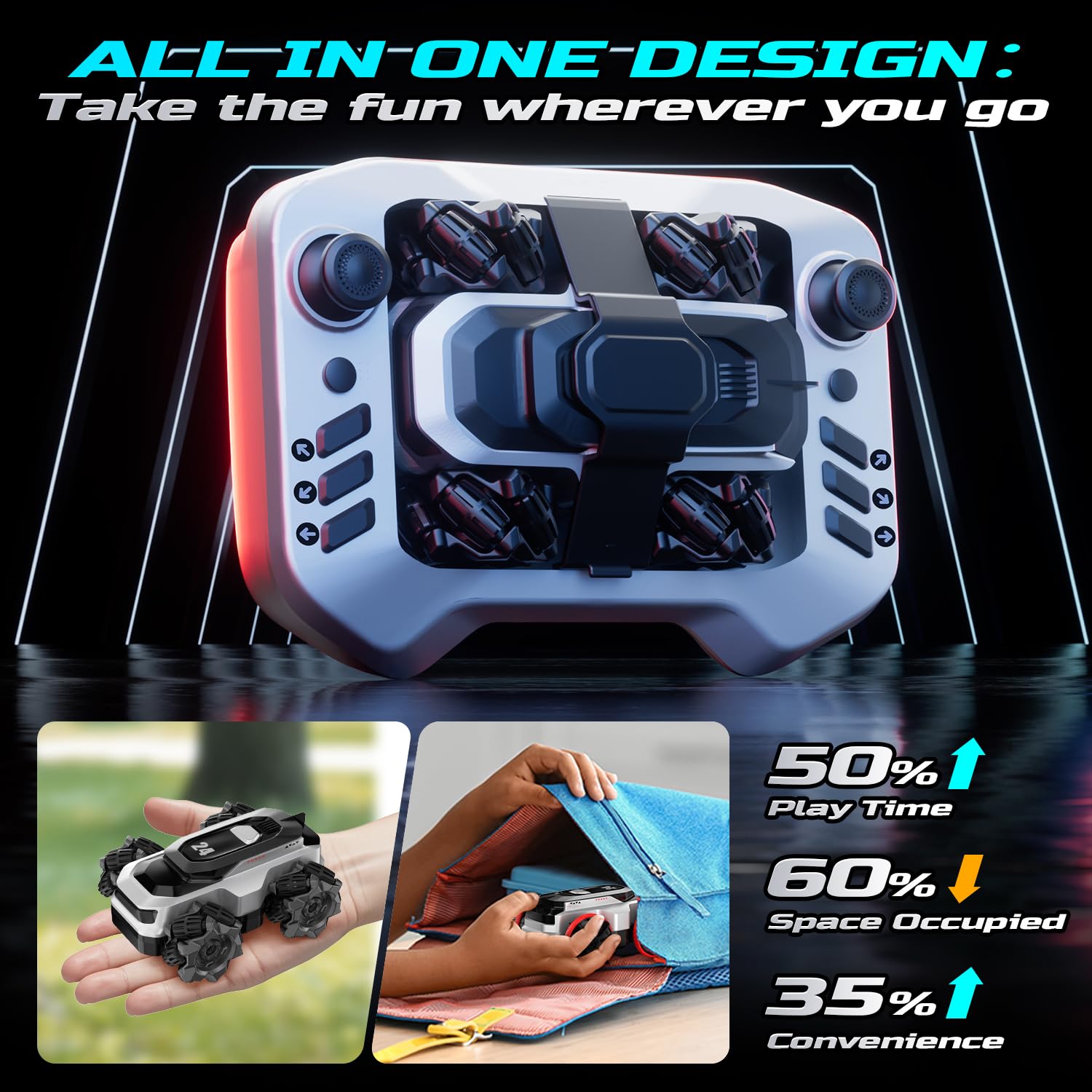 Mini Amphibious Stunt RC Car 2.4GHz | Water & Land 360° Flip Remote Control Car