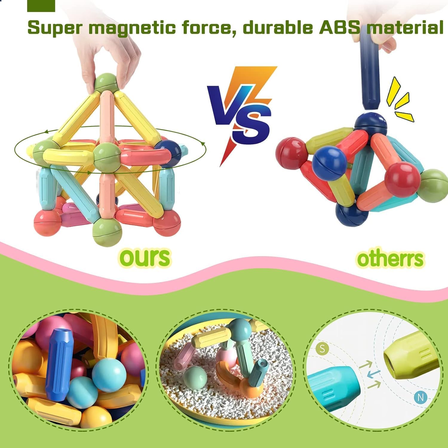 76 Piece Magnetic Building Stick & Ball Blocks