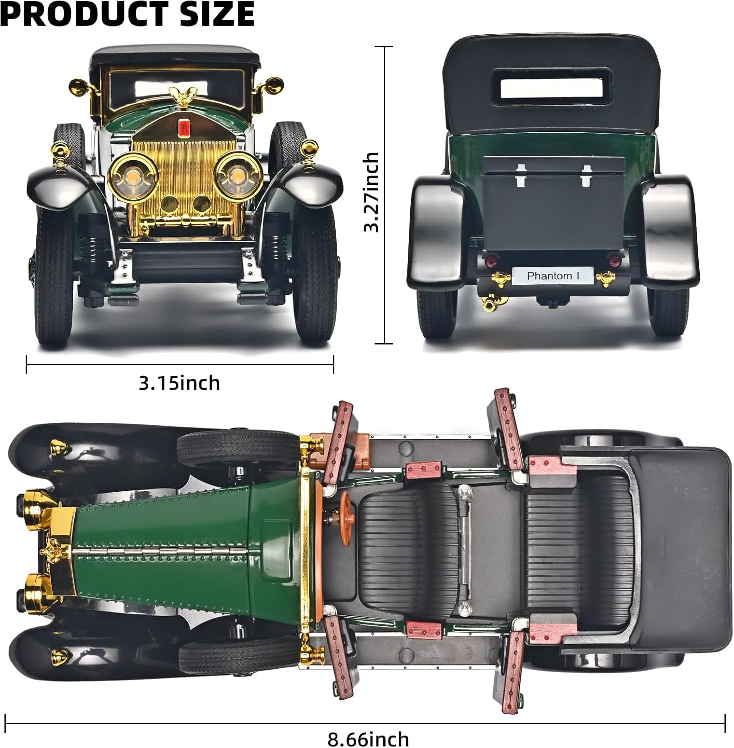 Vintage Classic Luxury Model Car – Die-Cast Metal Antique Car with Detailed Interior, Collectible Decorative Showpiece for Home, Office & Gift