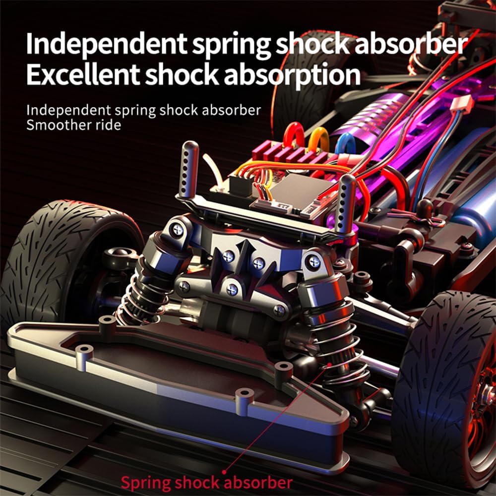 1:16 carbon borstelmotor, met ledlicht, 2,4 GHz 40 km/u, high-speed RC