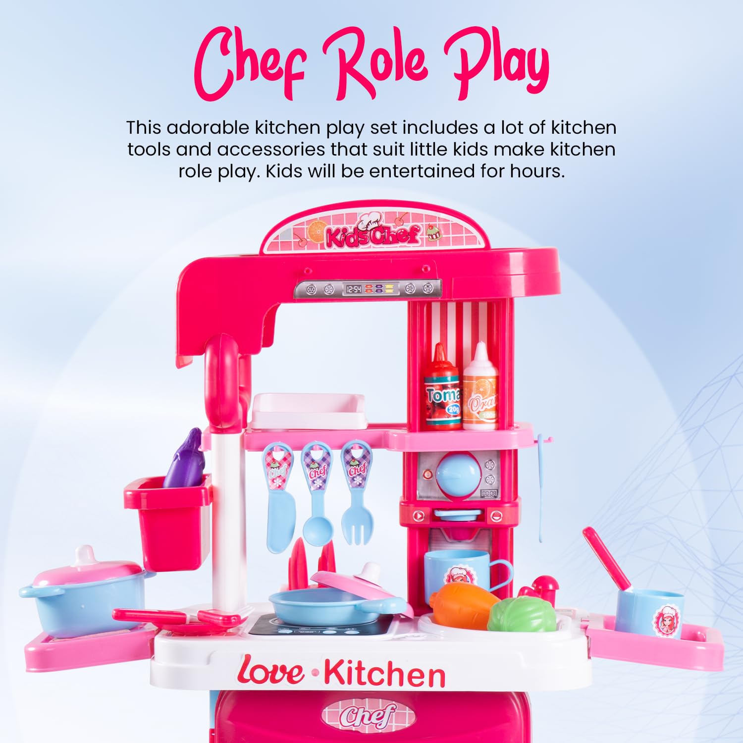 2 in 1 Pretend Play Kitchen Set for Kids Girls