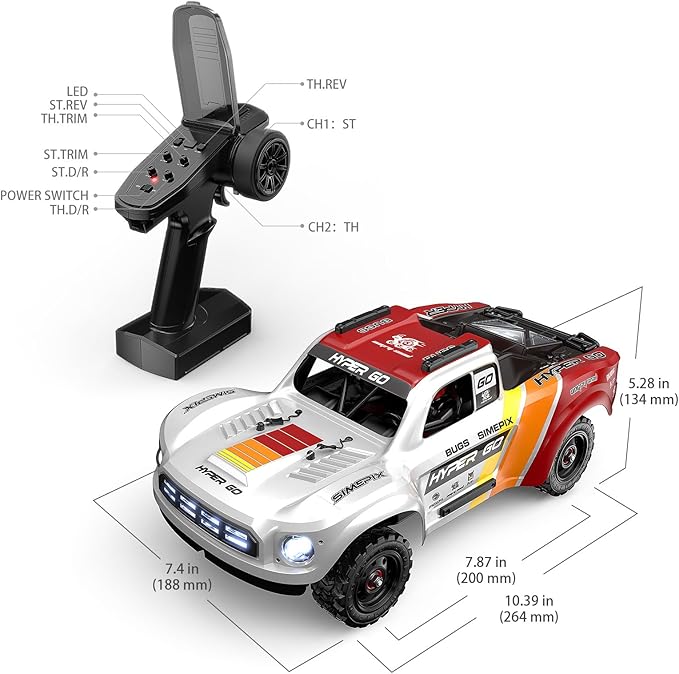 MJX Hyper GO 14211 1/14 Brushless 4X4 RC Desert Trucks with Gyro, RTR All Terrain Short Course Truck, Max 45mph Fast RC Cars for Adults, Electric Powered 2 of 2000 mAh RC Car for Adult