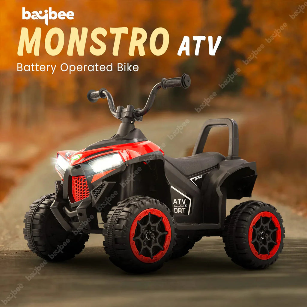 Monster ATV Rechargeable Battery Operated Electric Kids Bike  (RED)