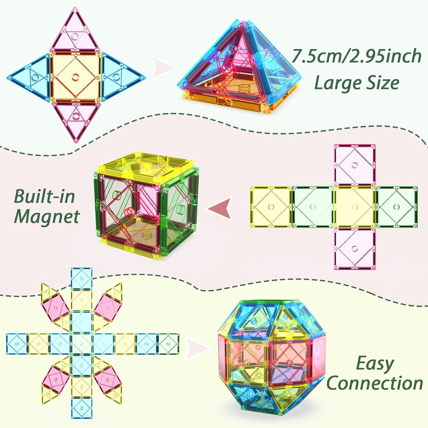 Magnetic Marble Run ball building blocks (45 pcs)