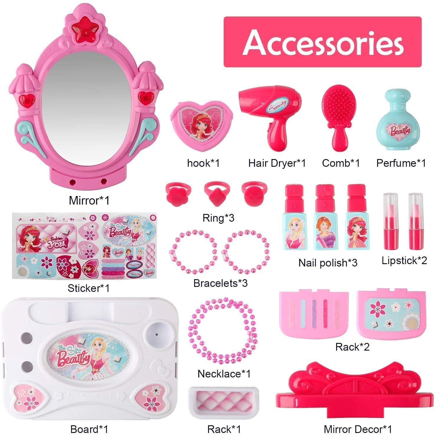 3 In 1 Beauty Set With Suitcase For Girls