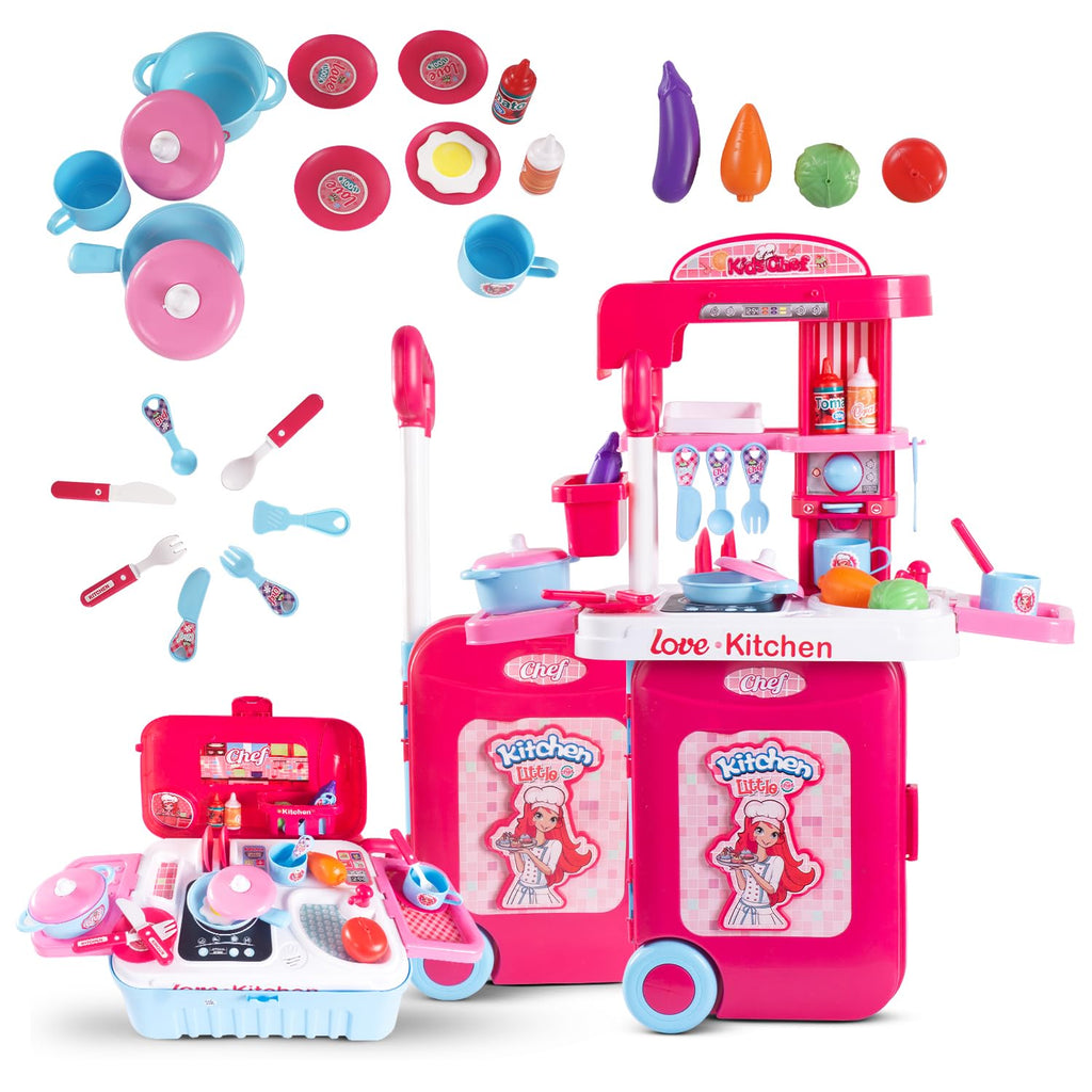 2 in 1 Pretend Play Kitchen Set for Kids Girls