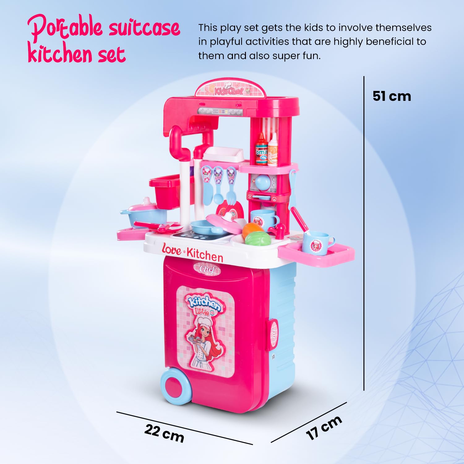 2 in 1 Pretend Play Kitchen Set for Kids Girls