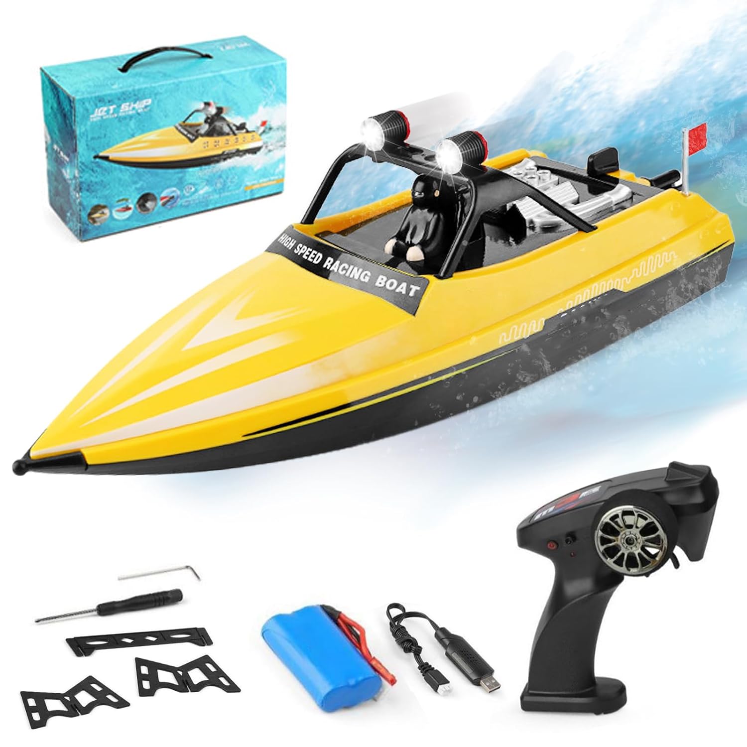 WL917 High Speed RC Racing Boat for Kids Rechargeable Remote Control Boat