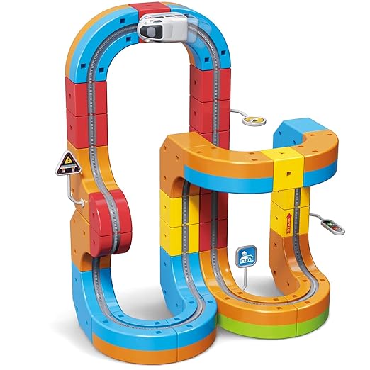 81 Pcs Track Fusion Train, Fun STEM Anti Gravity Race Track & Rail Cube Monorail, for Kids 3-10, Children’s Birthday Gifts, Best Type-C Charging (1 Car)