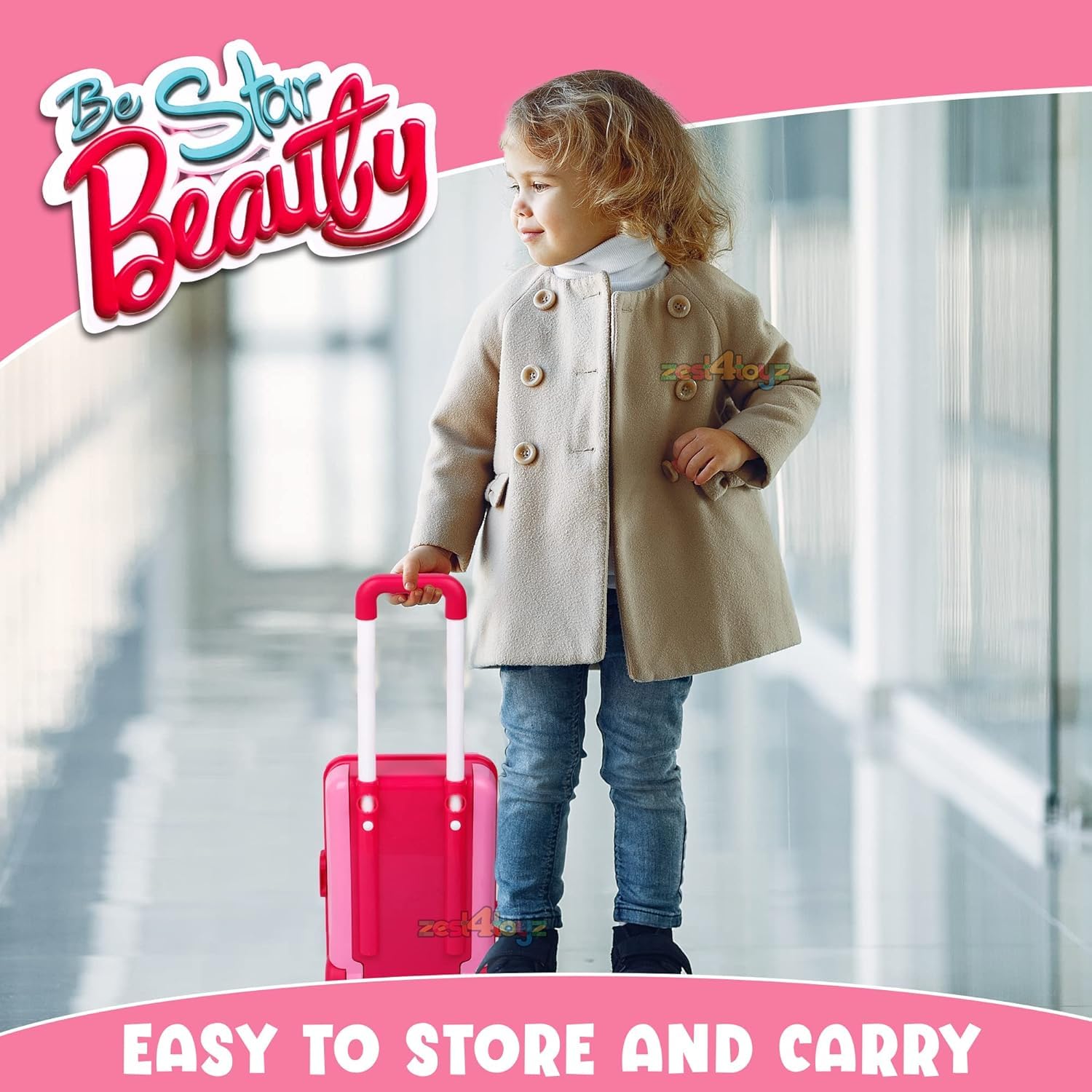 3 in 1 Beauty Makeup Plastic Pretend Play Set with Suitcase