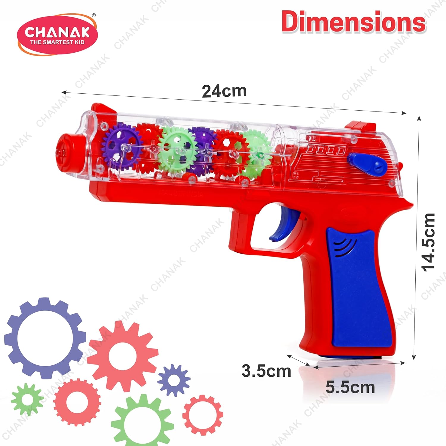 Chanak Transparent Gear Gun Toy for Kids