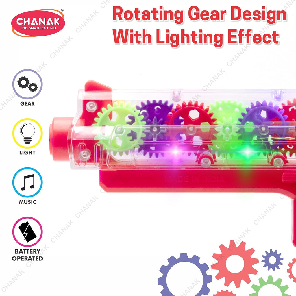 Chanak Transparent Gear Gun Toy for Kids