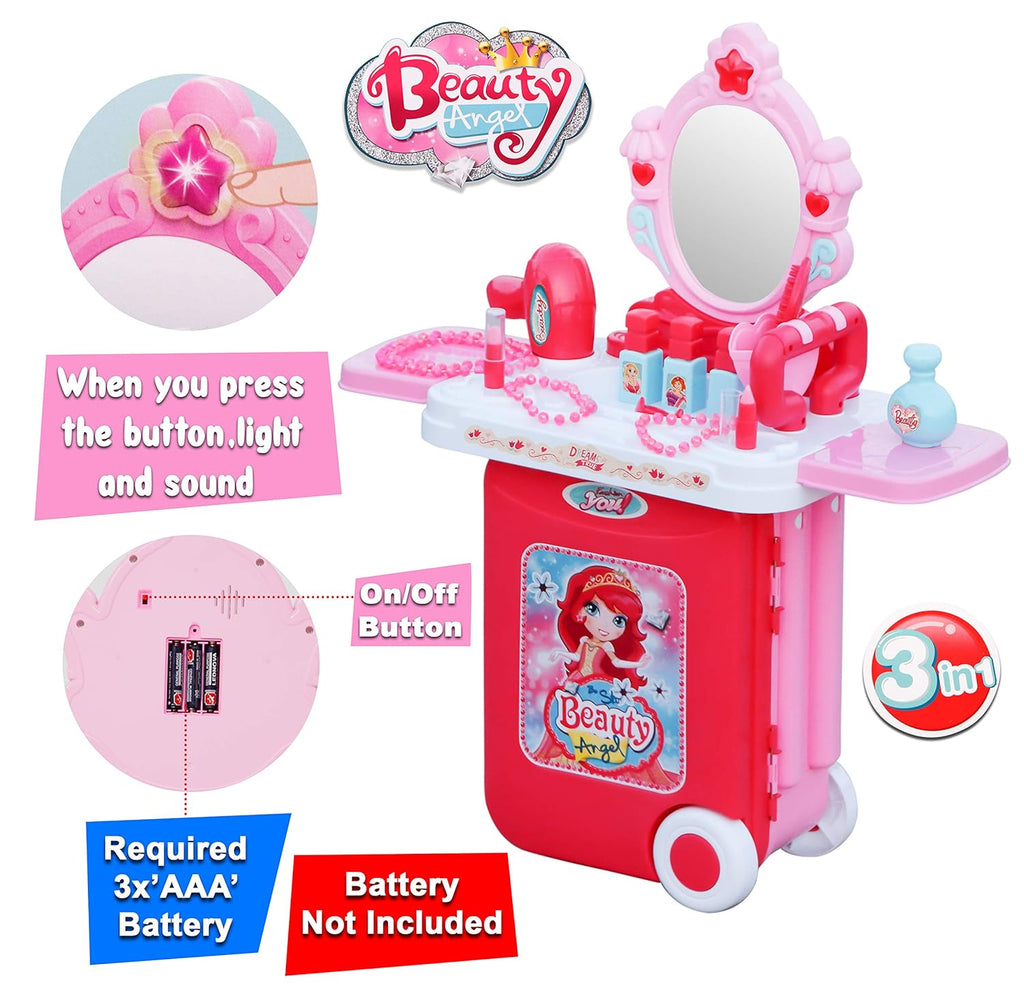 3 In 1 Beauty Set With Suitcase For Girls