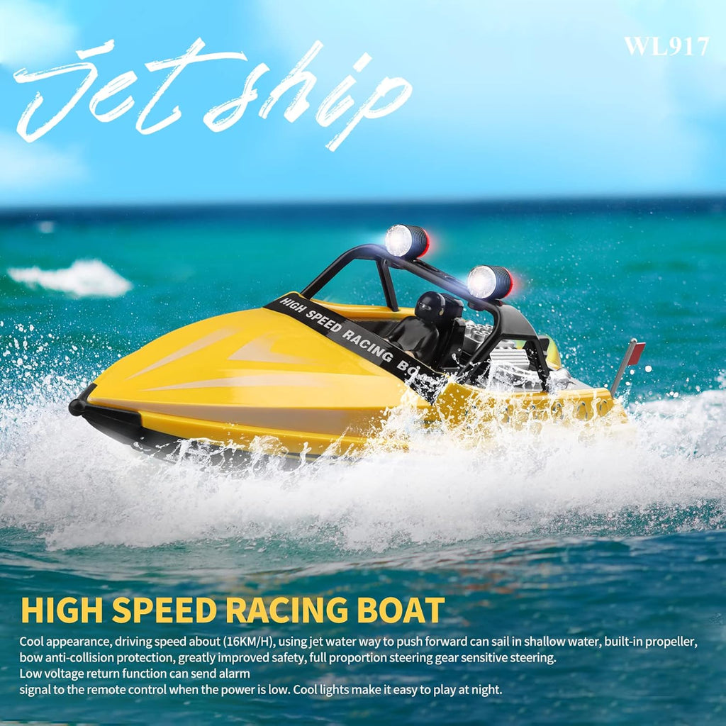 WL917 High Speed RC Racing Boat for Kids Rechargeable Remote Control Boat