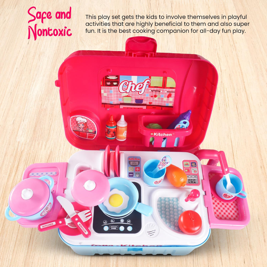 2 in 1 Pretend Play Kitchen Set for Kids Girls