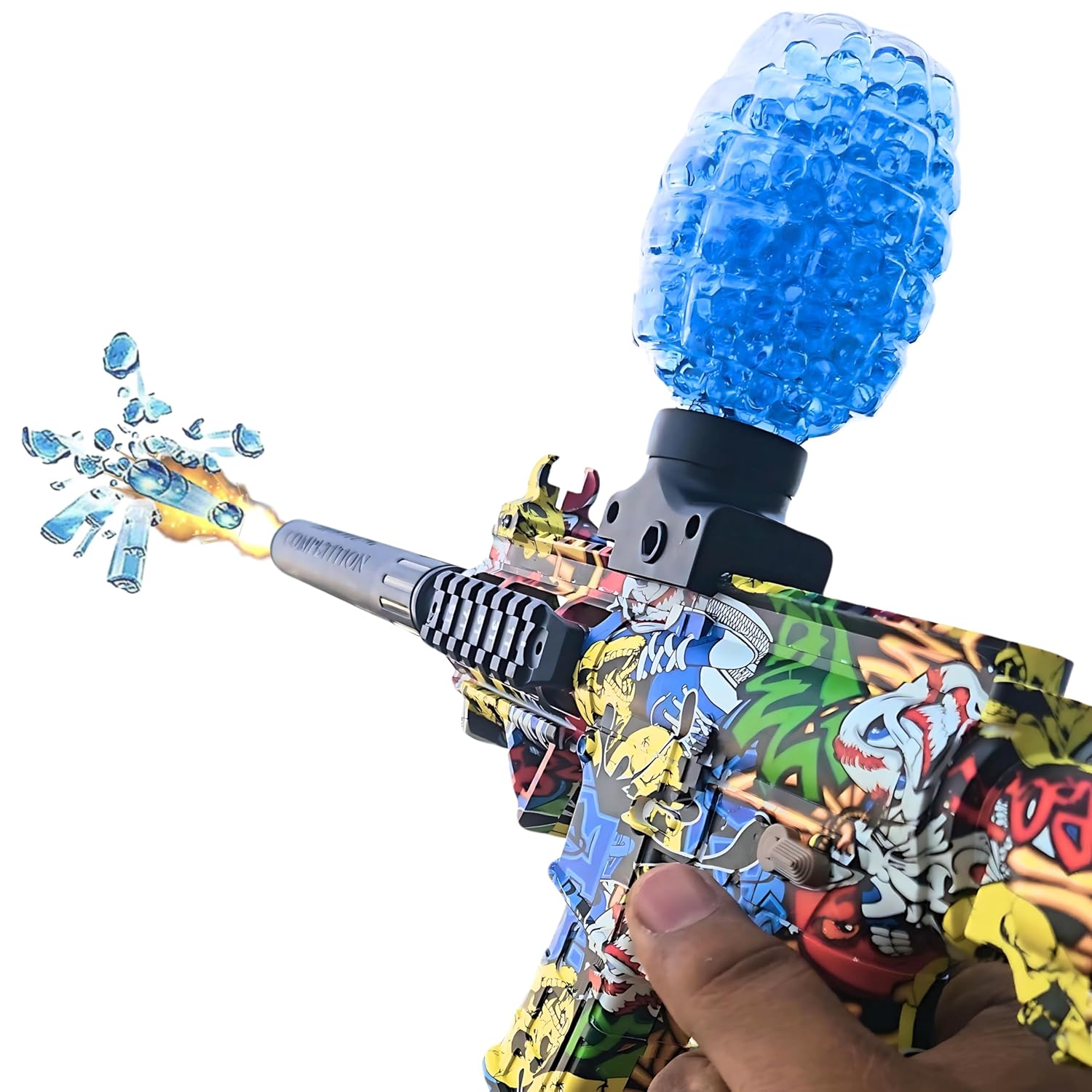 M416 Gel Blaster Gun |10K Gel Balls|for Kids & Adults Electric Operated Gun High Speed Upto 50 Feet Range|Rechargeable|Safe & Durable Outdoor Shooting Gam - Multicolor