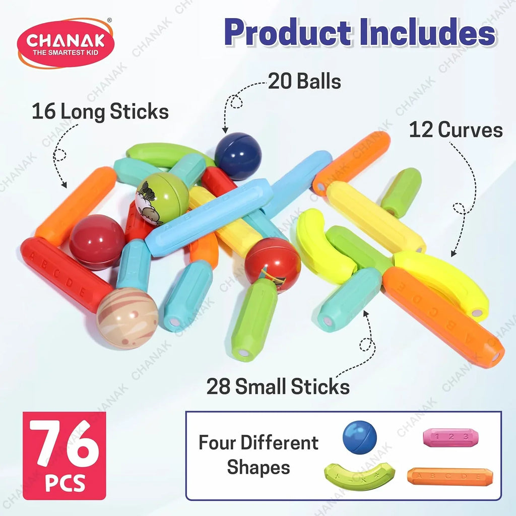 64 Pcs Colorful Magnetic Sticks