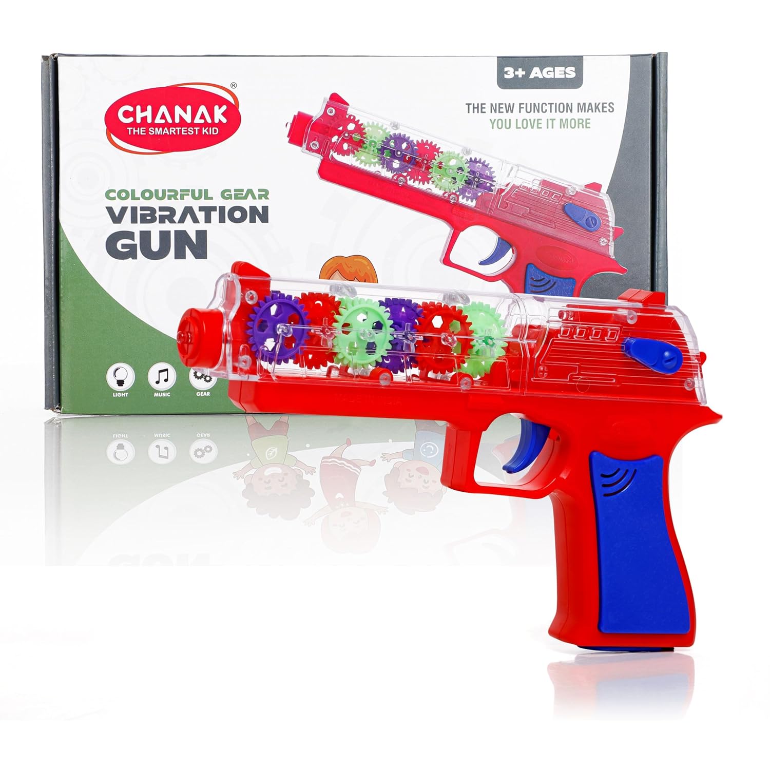 Chanak Transparent Gear Gun Toy for Kids