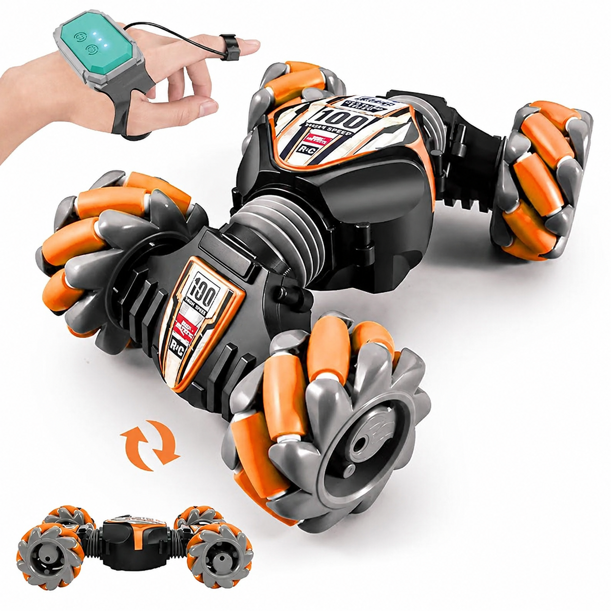 Gesture Sensing And 4WD 2.4GHz Hand Controlled RC Car with Light Music