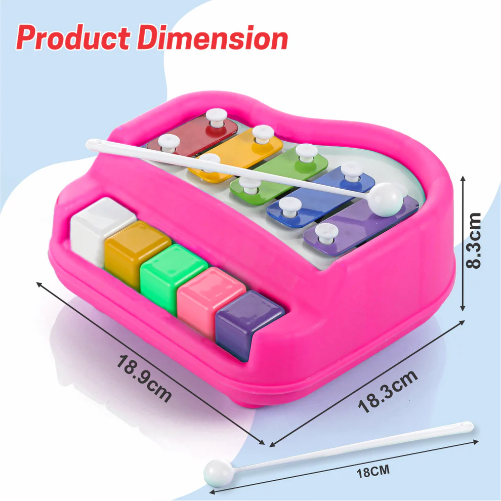 2-in-1 Musical Xylophone & Piano Toy for Kids