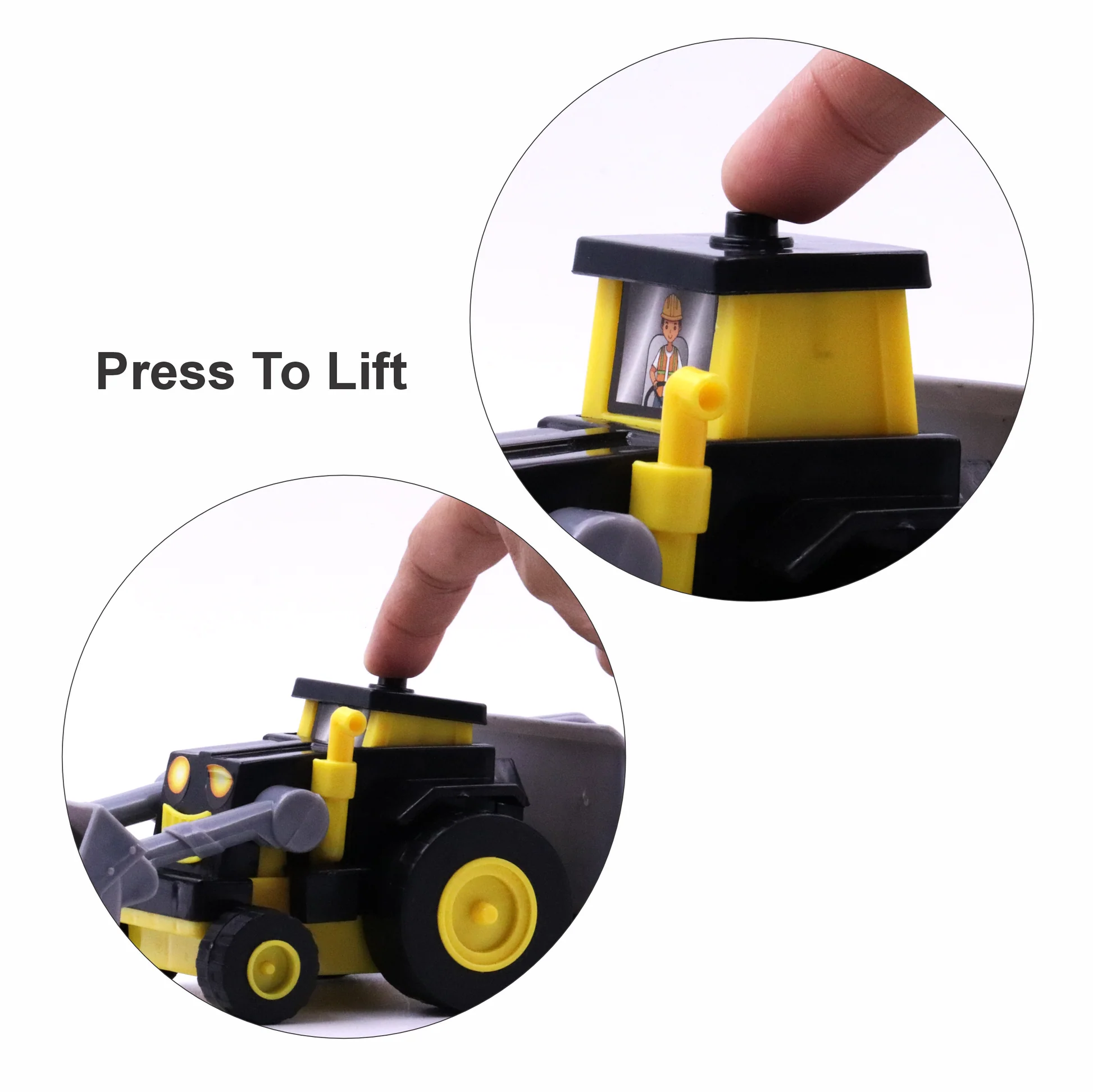 WHIMSY Plastic Construction Vehicles Set Toy for Kids