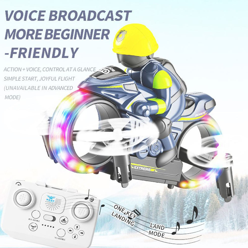 Flying and Racing Bike Toy | Wireless RC Motorcycle Toy With One 360°Rotating RC Stunt Bike