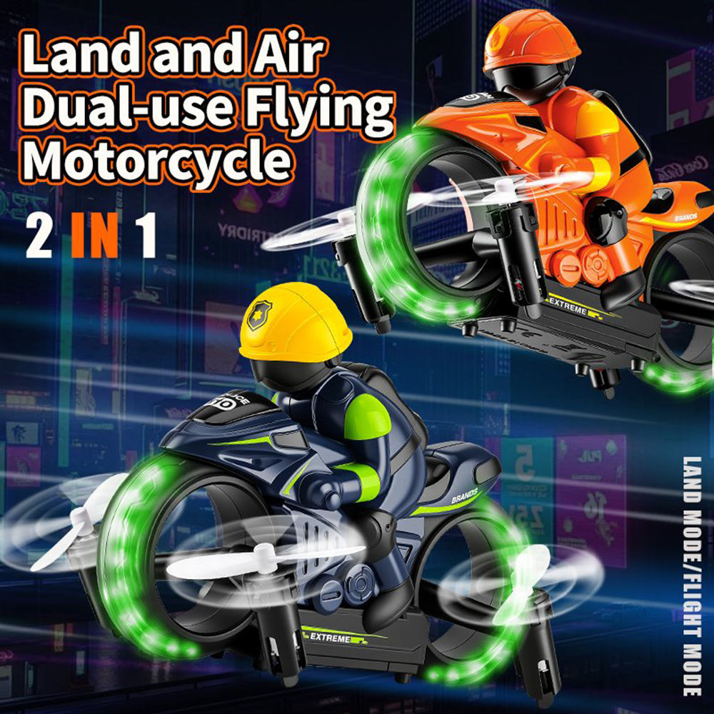 Flying and Racing Bike Toy | Wireless RC Motorcycle Toy With One 360°Rotating RC Stunt Bike