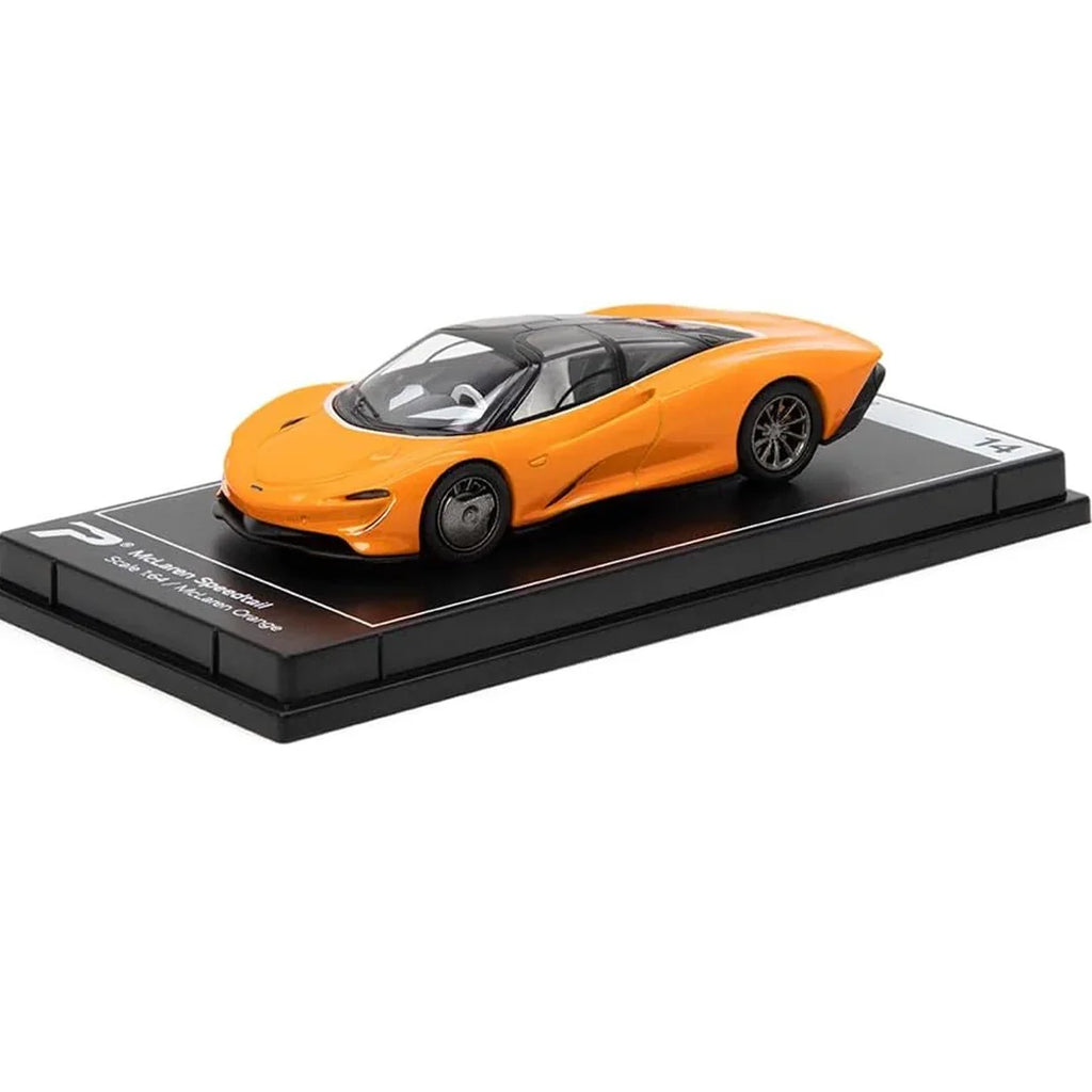 Postercars Hypercar League Collection Mclaren Speedtail 1:64 Scale / Mclaren Orange ( No 14 )