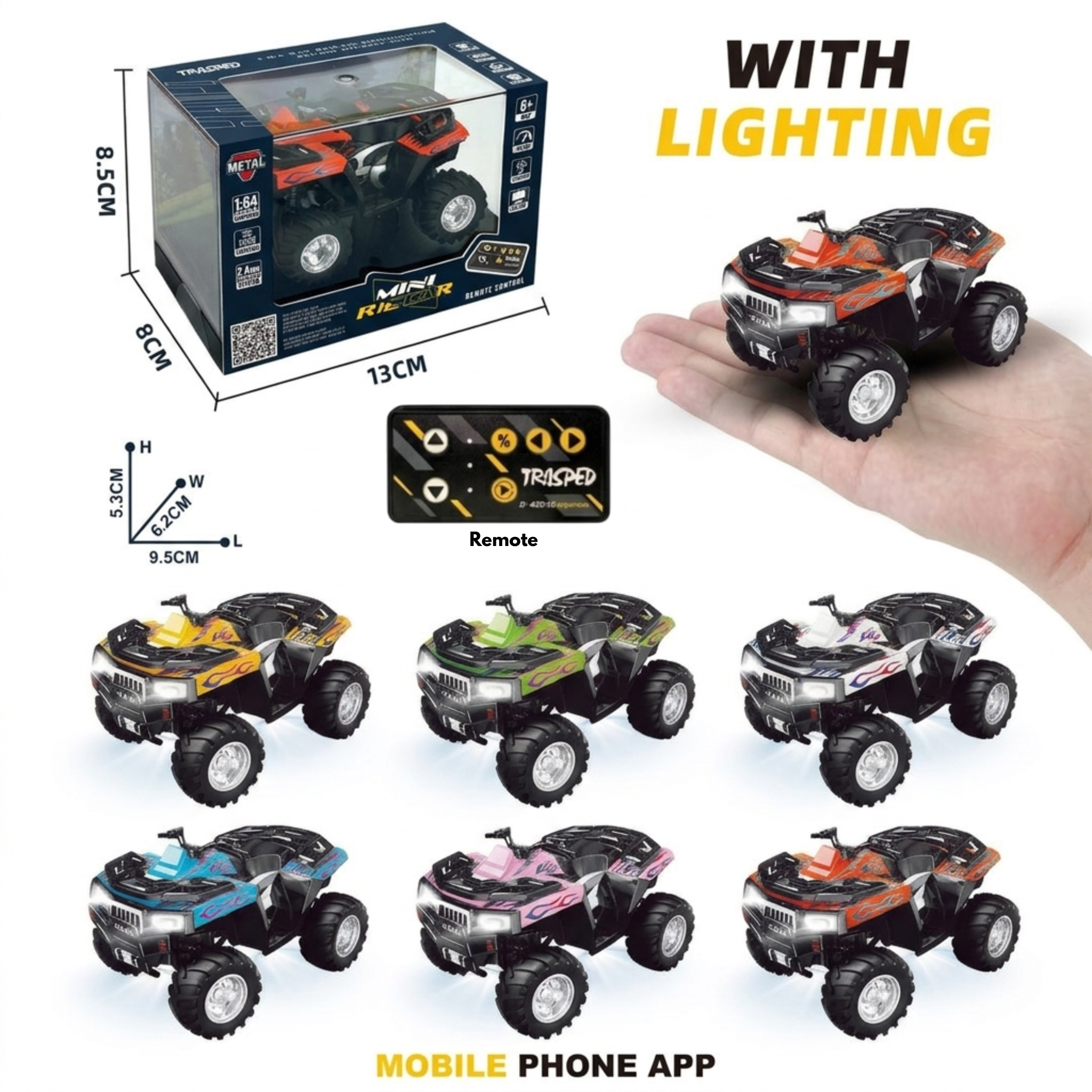 1/64 RC CARS THREE SPEEDS VEHICLES MODELS POCKET ATV TOY