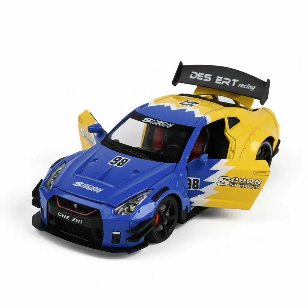 Che Zhi Nissan GTR 1:24 Diecast Light Sound Open Doors