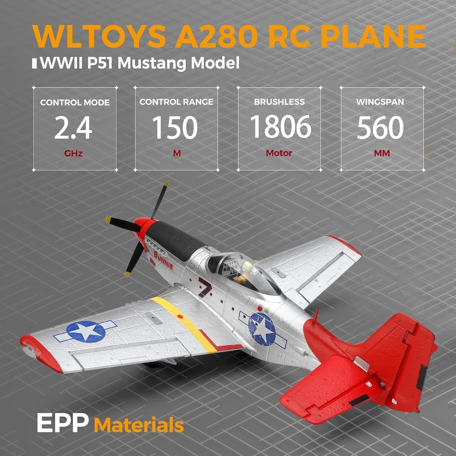 WLTOYS XK P51 Mustang 6G/3D Brushless RC Plane