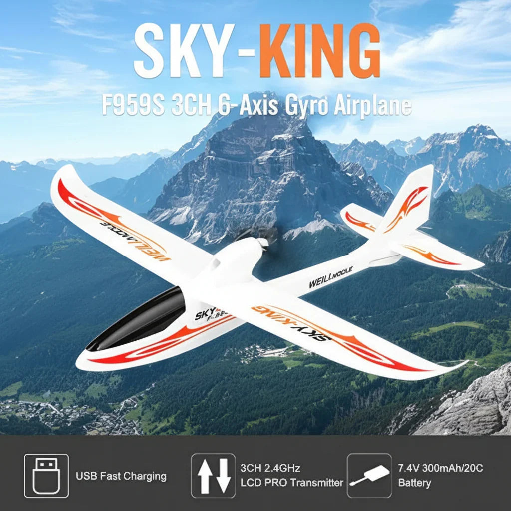 WLtoys F959S Sky King 3 Channel 2.4G radio control Airplanes
