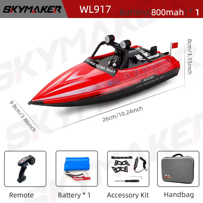 WL917 High Speed RC Racing Boat for Kids Rechargeable Remote Control Boat