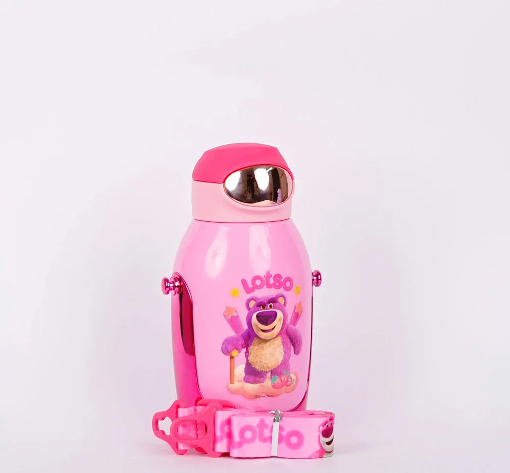 Lotso steel sipper water bottle with strap - 450 ml